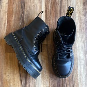 Doc Martens Jadon Platform Boots Black Polished Smooth Size US Women’s 6 (37)